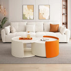 Tables basses gigognes, tables gigognes rondes et tables d'appoint pour petits espaces, tables d'appoint modernes avec plateau coulissant extensible